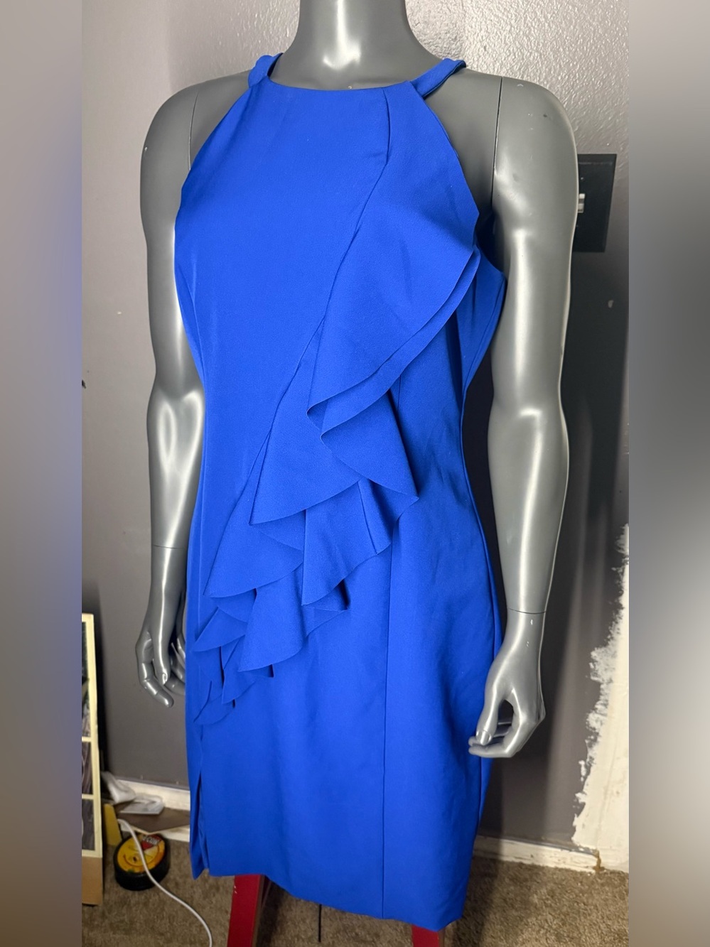 Women’s Vince Camuto Cobalt Blue Ruffle Sheath Dress